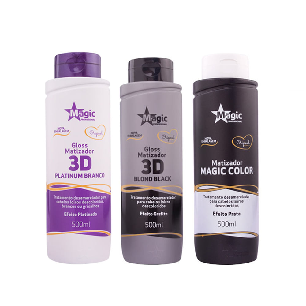 Kit Magic Color Platinum Branco Blond Black Platinum Blond